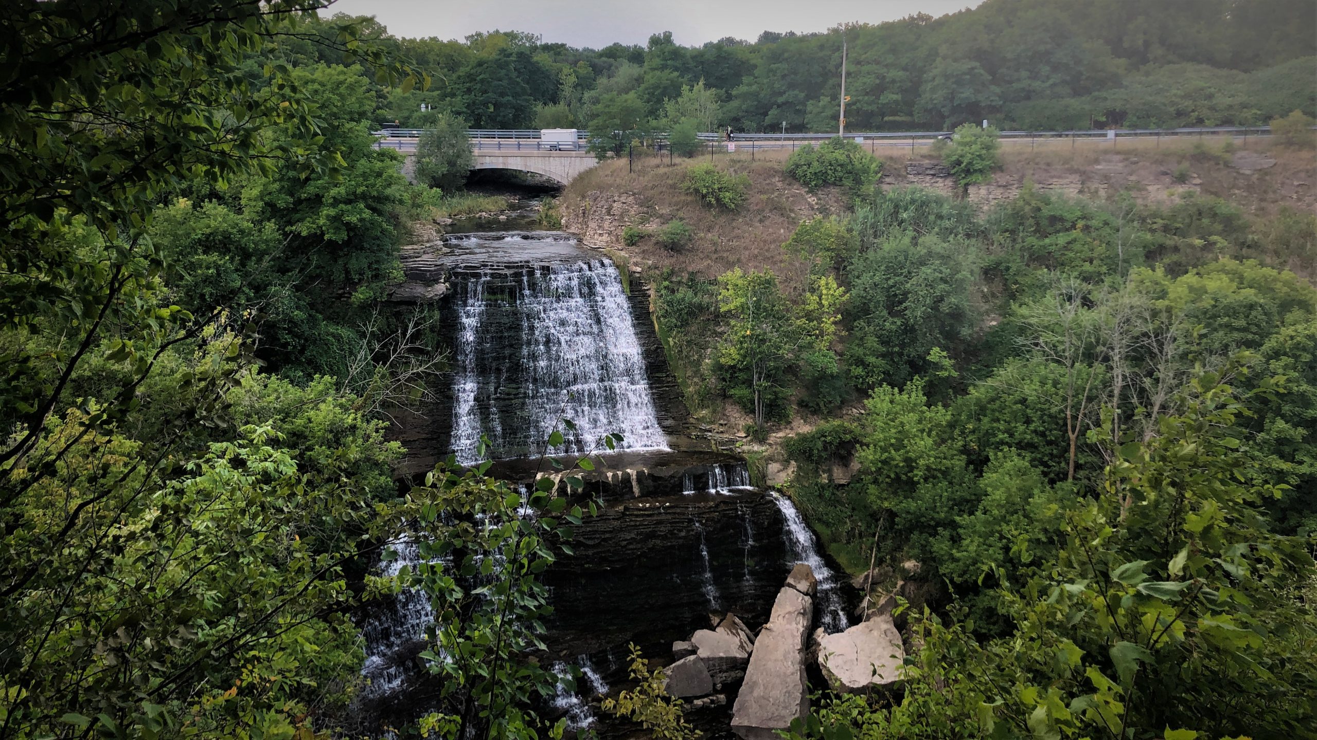 Albion Falls view from the Cannonball 300 Bikepacking Route