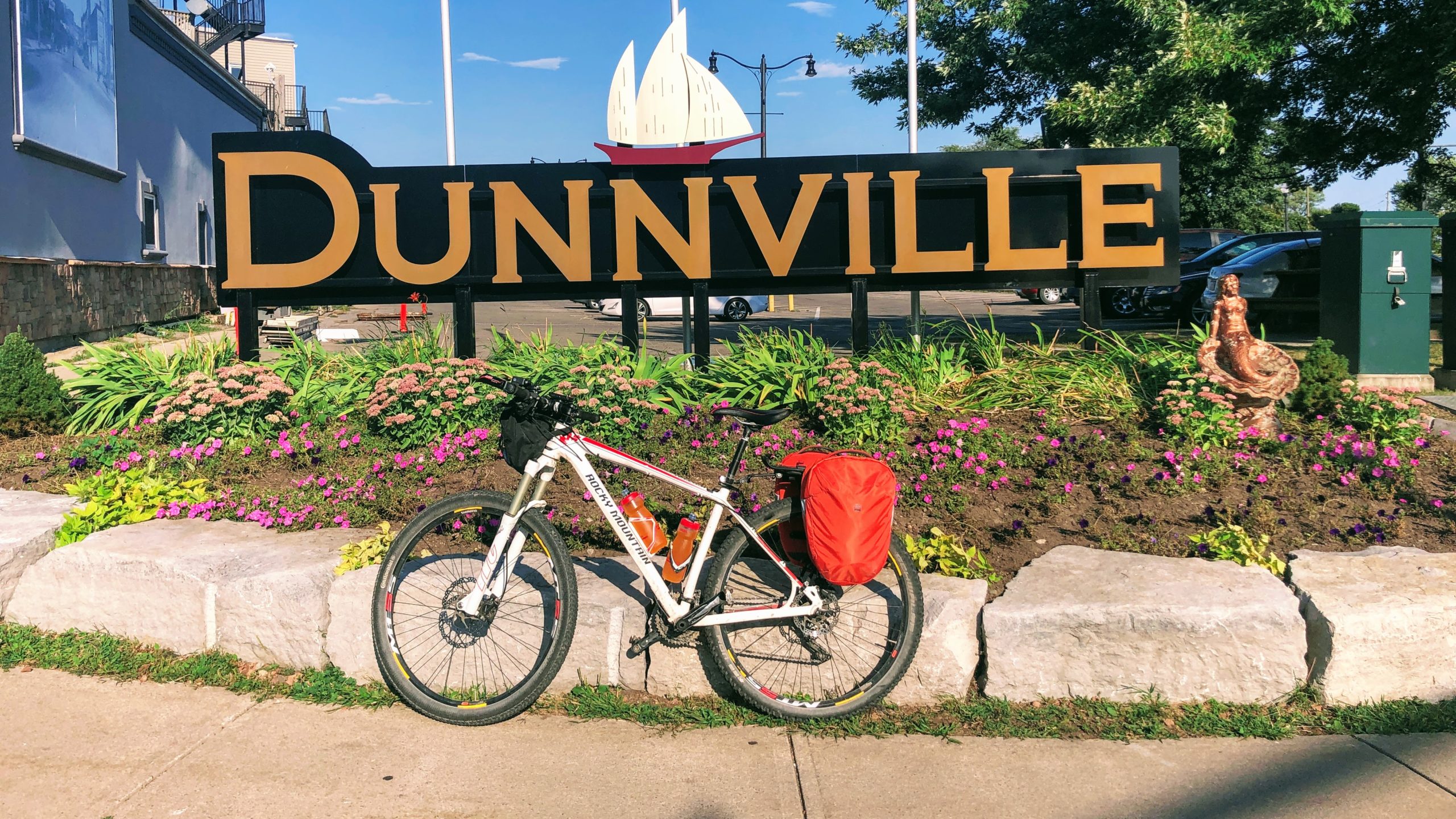 Parking in front of the Dunnville ON sign
