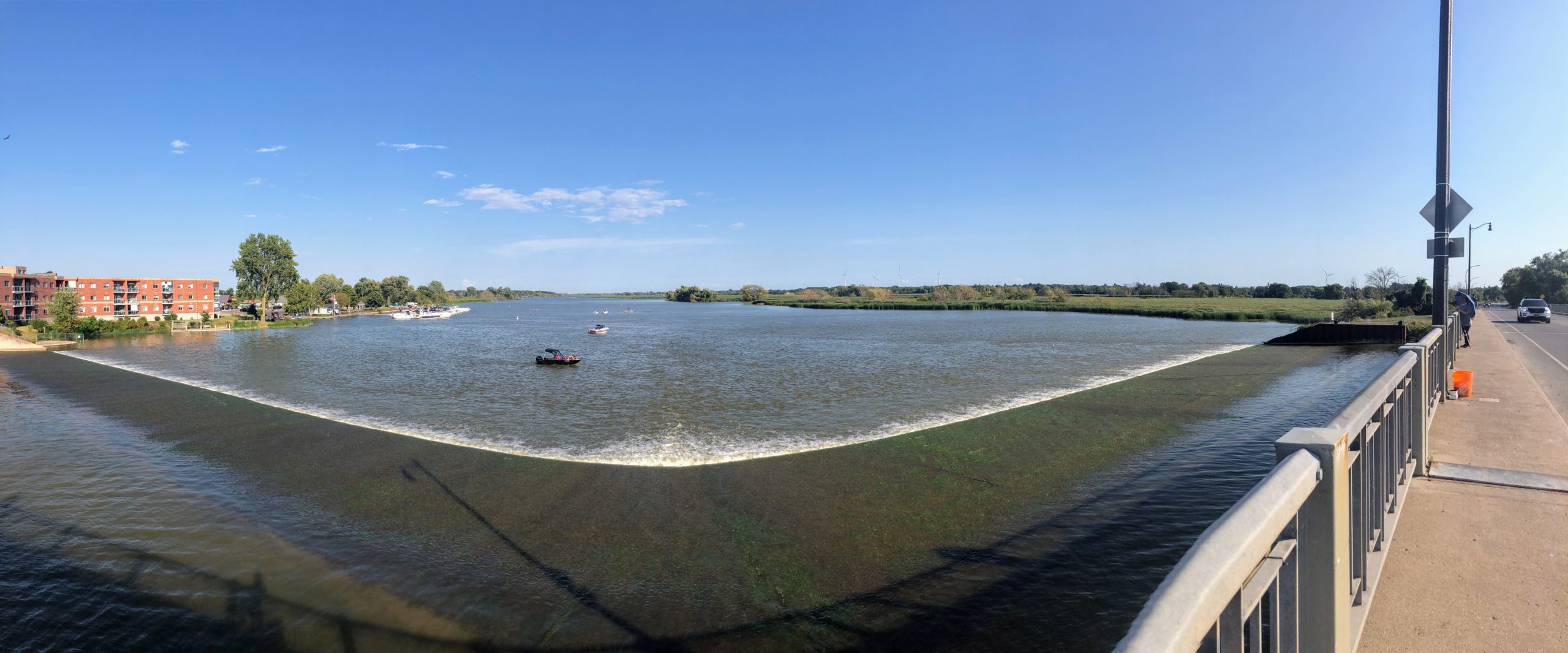 Panoramic view of The Grand River in Dunnville