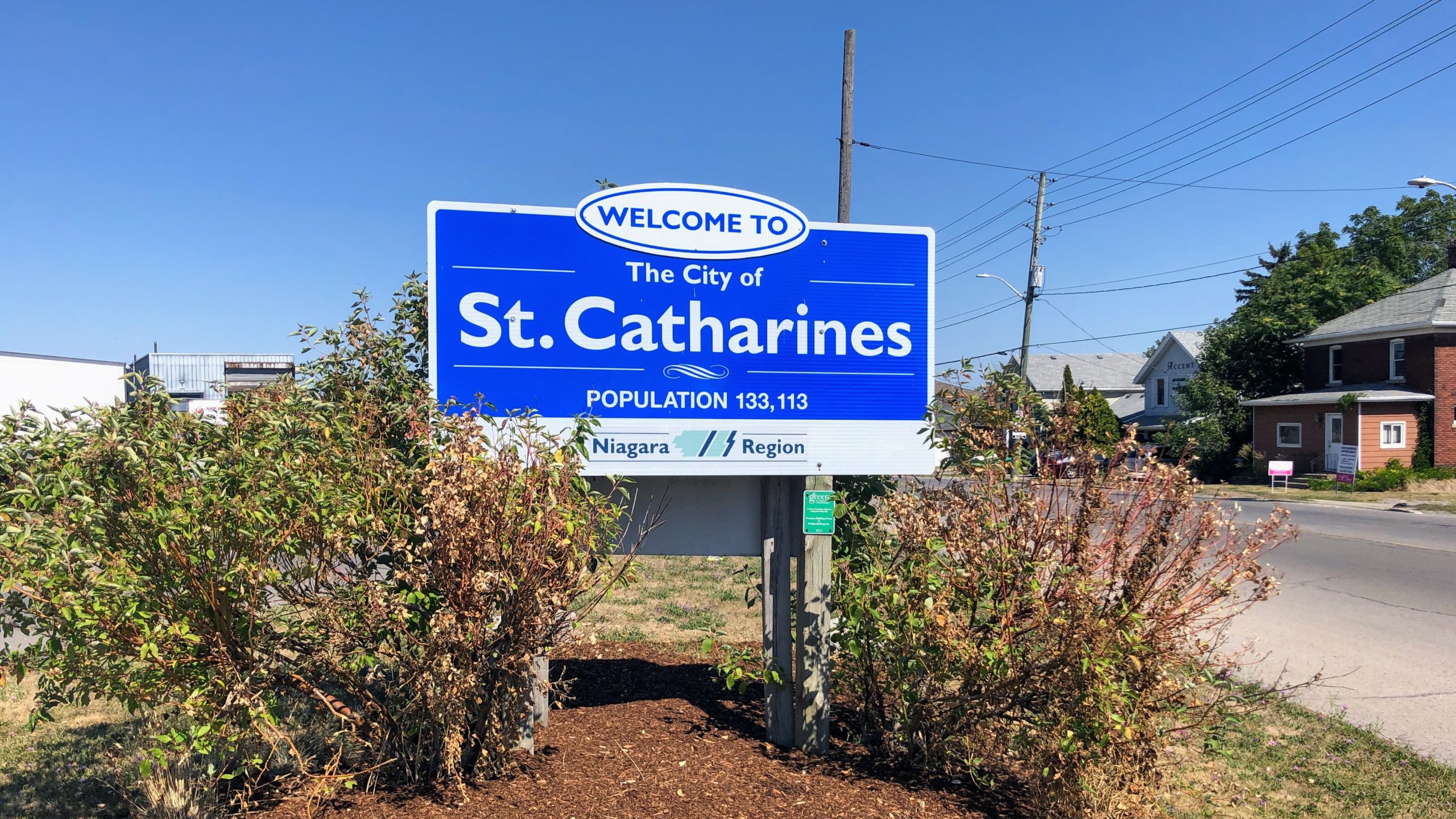 Welcome to St. Catharines sign near Thorold