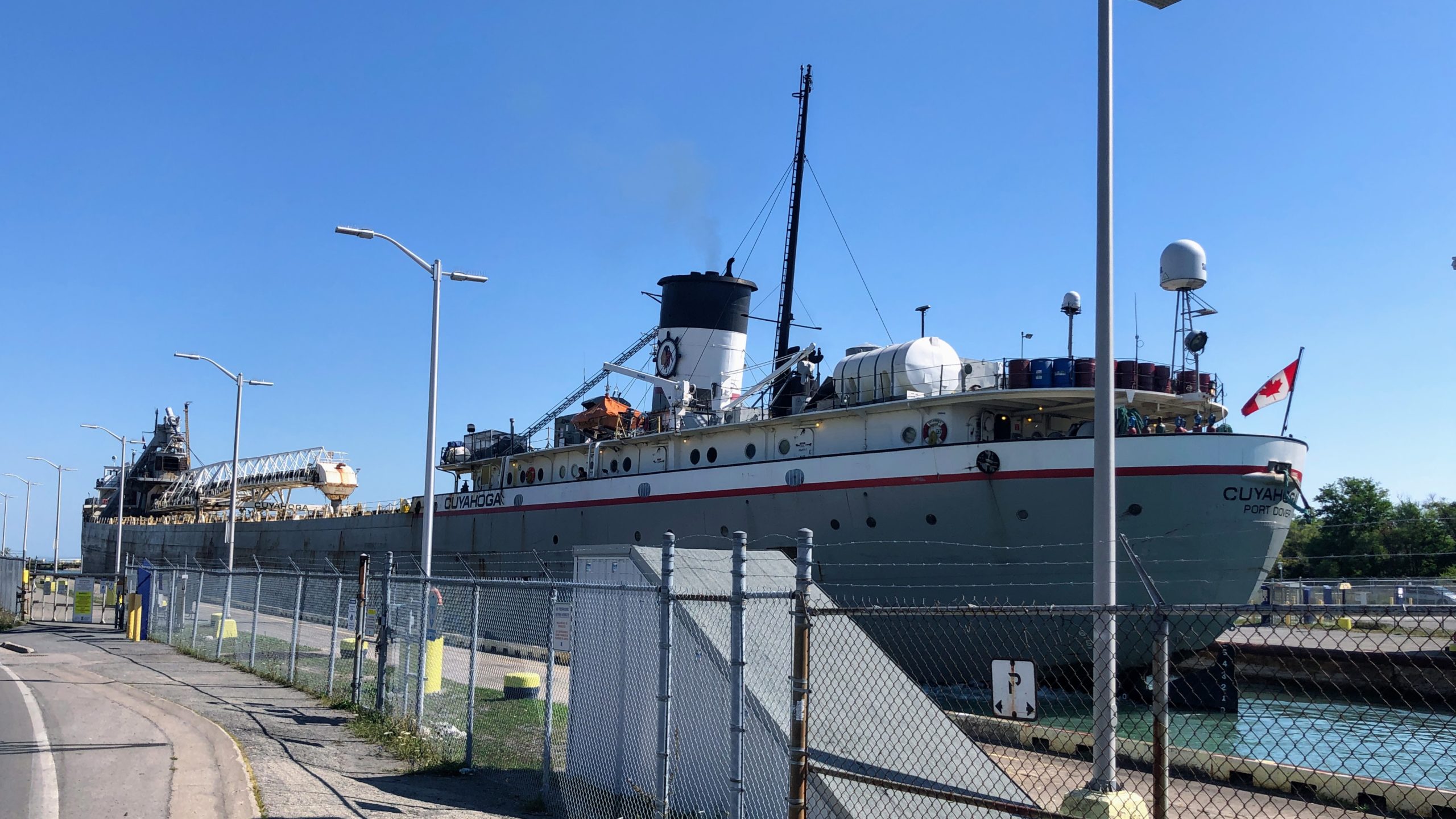 Boat traversing Lock 7 on the Welland Canal