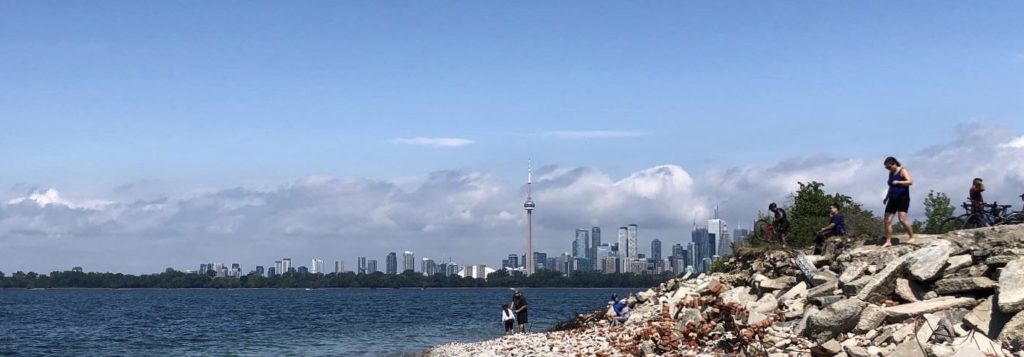 View of Toronto skyline from the end of the Leslie Street Spit