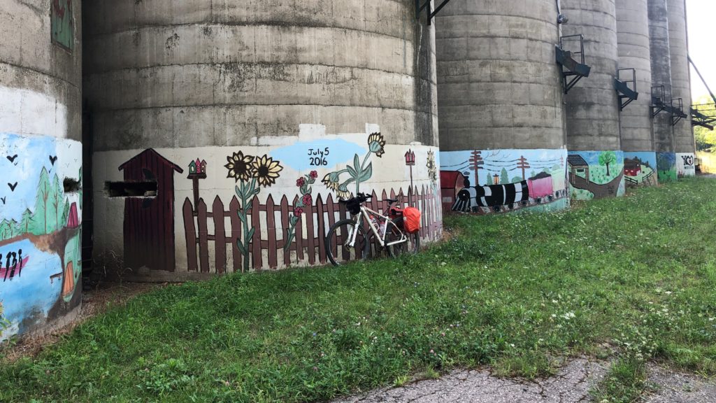 Murals on Abandoned Silos, Waterford, Ontario