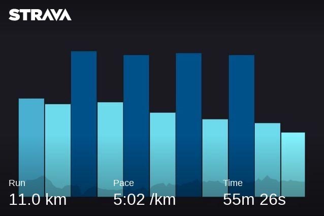 Strava chart of my intervals today, the best I've set so far in 2020