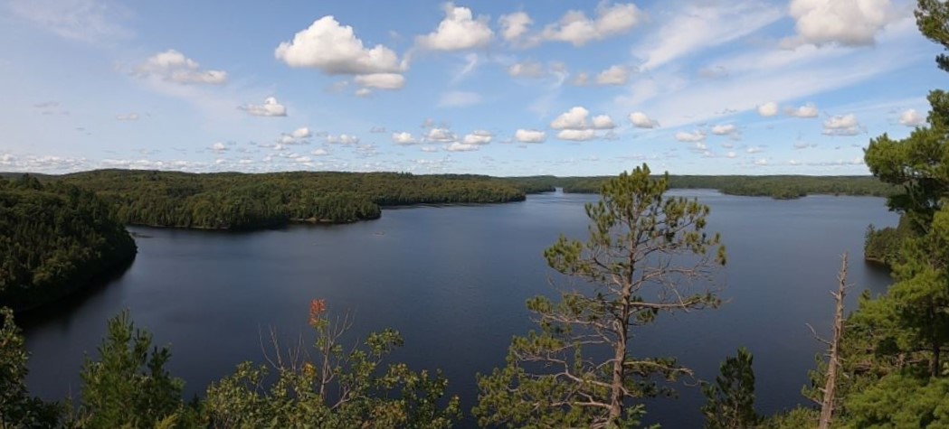 A view of Stormy Lake from atop the Fire Tower Trail