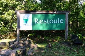 Entrance sign to Restoule Provincial Park