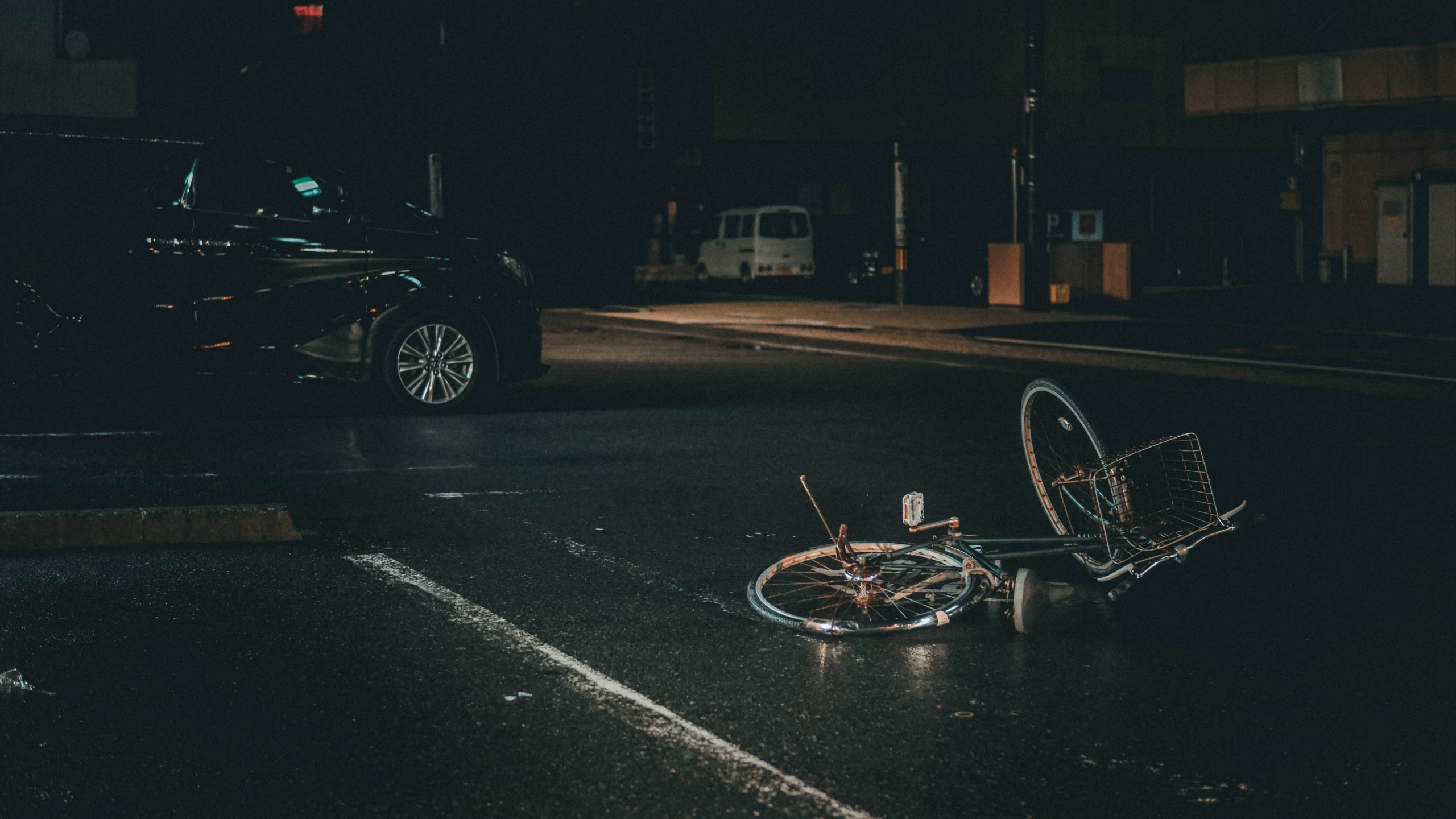 Image of a bike accident for my post on bike safety and ghost bikes