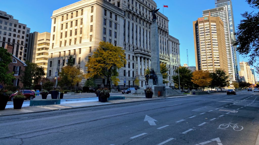 Unlike Last Year, University Ave. Was Empty As I Lined up for the 2020 Toronto Waterfront Marathon