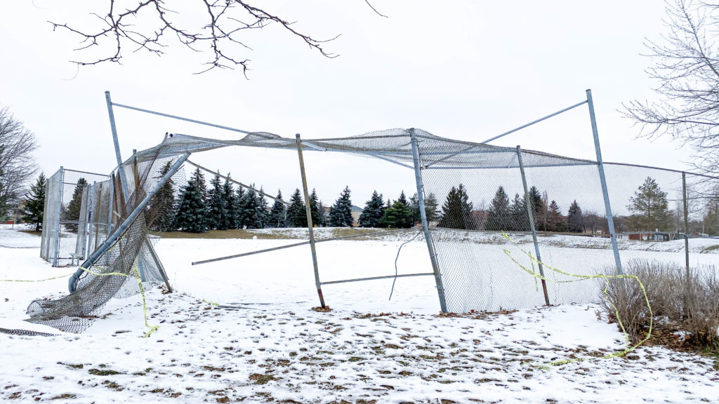 Destroyed Ball Diamond at Joseph Aaron Park