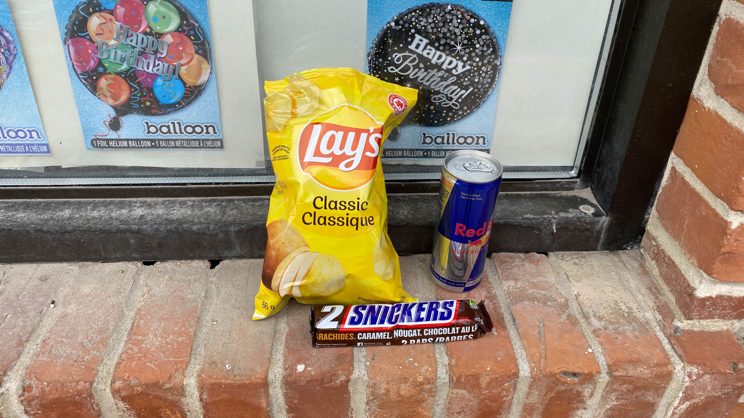 Lunch of Champions, Lays, Snickers, and Red Bull