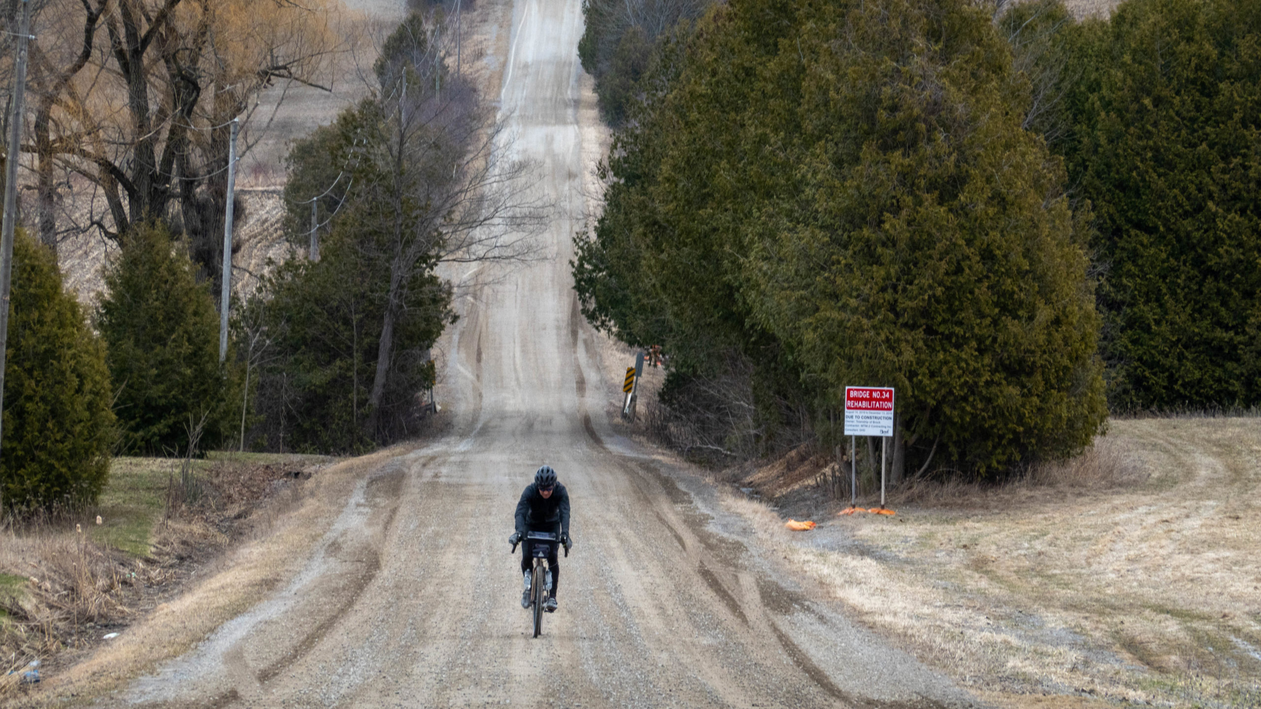 Cory riding up Concession Road 2 north of Port Perry.