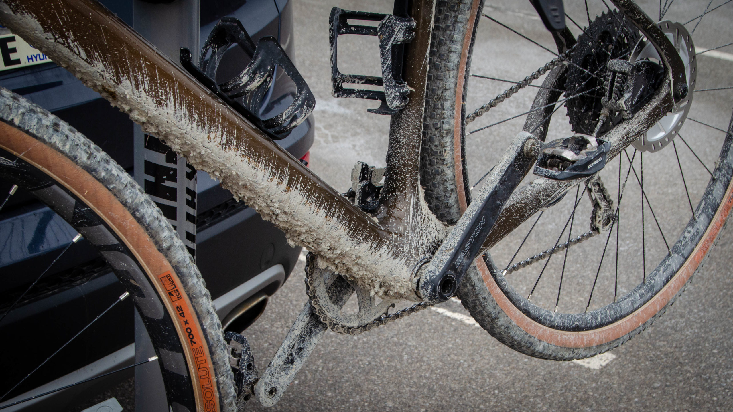 Photo of caked on mud after 100km's of the Durham Destroyer.